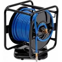 Varan Motors - Var-AHR-01 Dévidoir - Enrouleur De Tuyau Pneumatique Portable En Acier 30m 12bar Rotation à 360° - Bleu