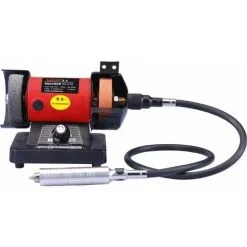 Varan Motors - NEMBG-01 Mini Meuleuse Polisseuse D'établi 150W + Flexible Pour Outils Multifonctions - Rouge