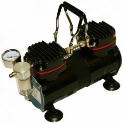 Varan Motors - TC-99 Pompe à Vide / Pompe à Aspiration Bi-cylindre 1/3HP Avec Manomètre - Noir