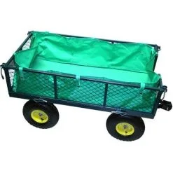Varan Motors - TC1840A Chariot De Jardin, Remorque à Main, Avec Bâche, Cotés Amovibles, Max 350Kg - Vert -VARAN MOTORS Soldes Magasin 138771 5