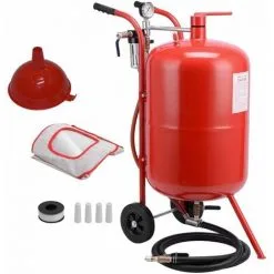 Varan Motors - NESB-03 Sableuse Mobile 76 Litres 0-10 Bars Avec Accessoires - Rouge
