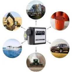 Varan Motors - NEFWM-03 Débitmètre Mécanique Compteur Pour Pompe De Transfert De Fluide Diesel, Huile Eau Adblue 20-120l/min, 1'' - Noir -VARAN MOTORS Soldes Magasin 42661263 4