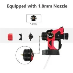 Varan Motors - CP32380 PIstolet à Peinture Sans Fil 800ml Pulvérisateur Avec Batterie 20v 2Ah Et Chargeur - Rouge -VARAN MOTORS Soldes Magasin 44830848 3